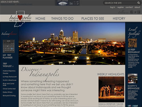 original site design