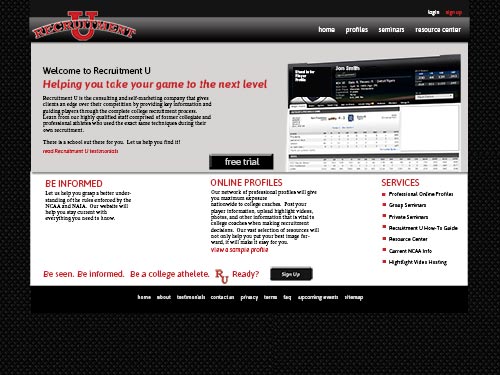 Recruitment U site design